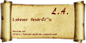 Lehner András névjegykártya